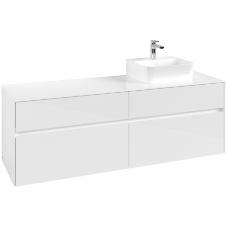 Villeroy & Boch Collaro Тумба под раковину, с подсветкой, 4 выдвижных ящика, 1600 x 548 x 500 mm, Glossy White / Glossy White C106B0DH
