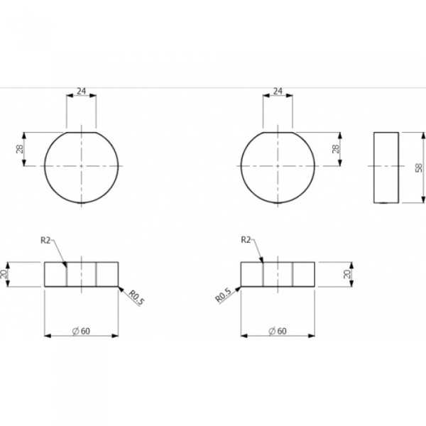 Комплект ручек Villeroy & Boch Dawn TVW10613A15261 для смесителя, хром TVW10613A15261