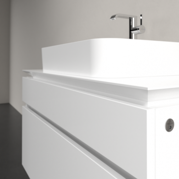 Villeroy & Boch Legato Тумба под раковину, с подсветкой, 2 выдвижных ящика, 1000 x 550 x 500 mm, Glossy White / Glossy White B756L0DH