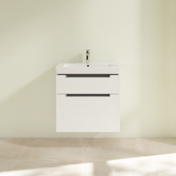 Villeroy & Boch Subway 2.0 Тумба под раковину, 2 выдвижных ящика, 637 x 590 x 454 mm, Glossy White A91000DH