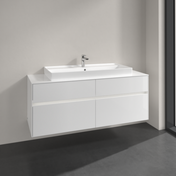 Villeroy & Boch Collaro Тумба под раковину, с подсветкой, 4 выдвижных ящика, 1400 x 548 x 500 mm, Glossy White / Glossy White C092B0DH