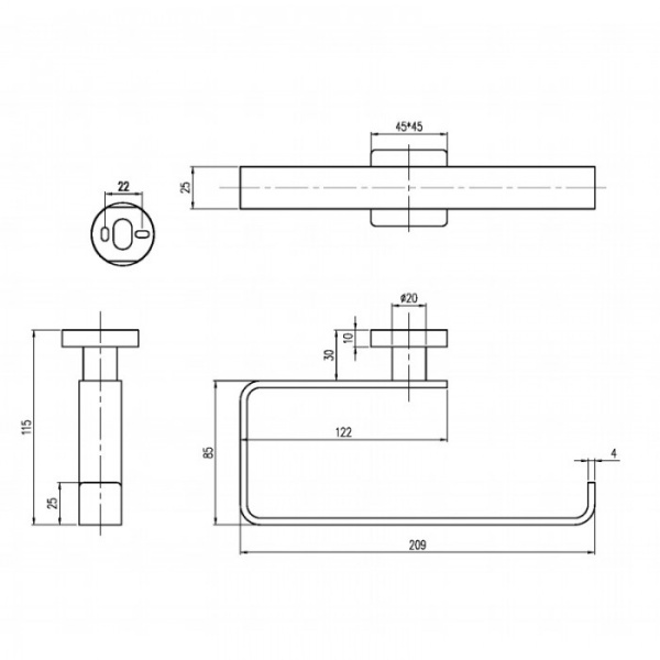 Полотенцедержатель Villeroy & Boch Elements Striking TVA15200500076 золото сатинированное TVA15200500076
